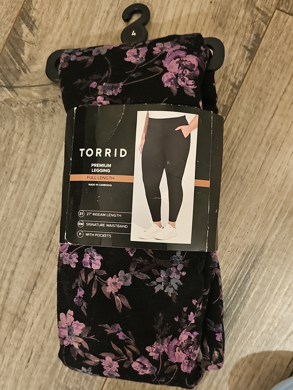 torrid Black Velvet Leggings with Purple Floral Print